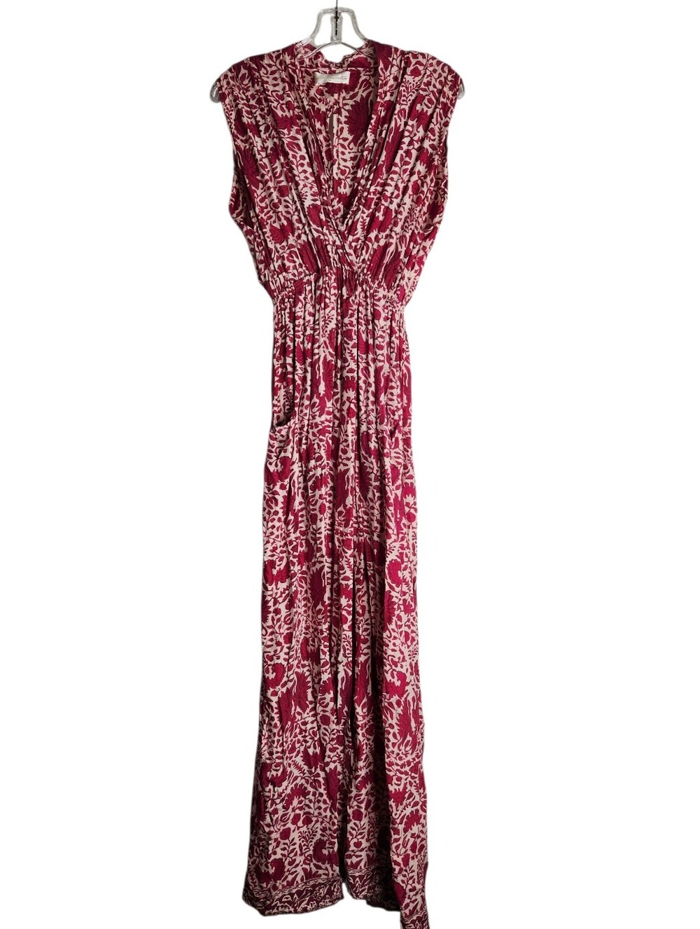 Natalie Martin Nico Silk Sleeveless Dress Pink Floral Sz Medium